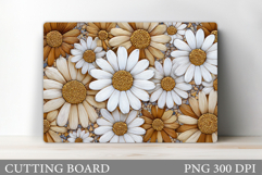 Daisy Flowers Cutting Board. Flowers Kitchen Cutting Design Product Image 1