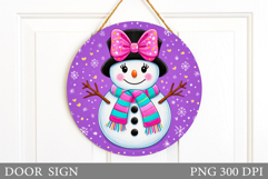 Christmas Snowman Door Sign. Christmas Door Sign Sublimation Product Image 1