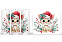 Christmas Cat Tumbler Design. Christmas Tumbler Sublimation Product Image 2