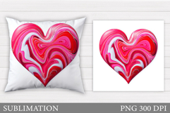 Heart Pillow Design. Valentines Pillow Sublimation Product Image 1