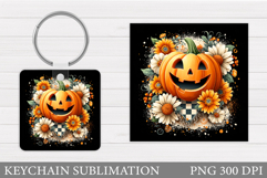 Halloween Pumpkin Keychain. Halloween Ghost Keychain Design Product Image 1