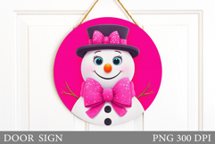 Christmas Snowman Door Sign. Christmas Door Sign Sublimation Product Image 1