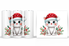 Christmas Cat Tumbler Design. Christmas Tumbler Sublimation Product Image 2