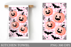 Cute Pumpkin Kitchen Towel. Halloween Kitchen Towel Design Product Image 1