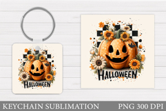 Halloween Pumpkin Keychain. Halloween Ghost Keychain Design Product Image 1