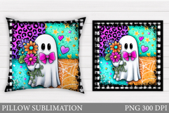 Halloween Ghost Pillow Design. Halloween Ghost Sublimation Product Image 1