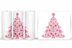 Christmas Tree Tumbler Sublimation. Christmas Tumbler Design Product Image 2