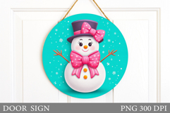Christmas Snowman Door Sign. Christmas Door Sign Design Product Image 1