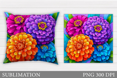 Flowers Pillow Design. Floral Pillow Sublimation Product Image 1