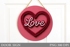 Heart Door Sign Sublimation. Valentines Door Sign Design Product Image 1