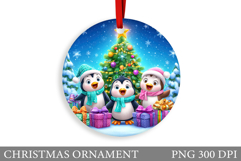 Cute Penguin Christmas Ornament. Cute Penguin Sublimation Product Image 1