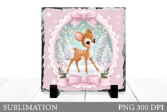 Christmas Deer Sublimation. Christmas Deer Slate Design Product Image 1