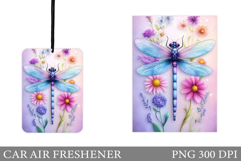 Dragonfly Car Air Freshener. Flowers Car Air Freshener Product Image 1