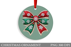 Bow Christmas Ornament. Christmas Ornament Sublimation Product Image 1