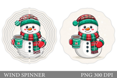 Cute Snowman Wind Spinner. Christmas Wind Spinner Design Product Image 1