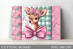 Cute Deer Cutting Board Sublimation. Christmas Cutting Board Product Image 1