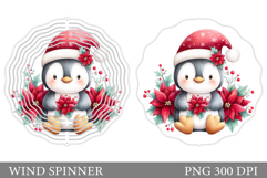 Cute Penguin Wind Spinner. Christmas Wind Spinner Design Product Image 1