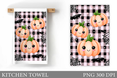 Cute Pumpkin Kitchen Towel. Halloween Kitchen Towel Design Product Image 1