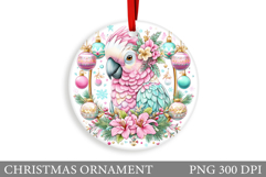 Cute Parrot Christmas Ornament. Christmas Sublimation Product Image 1