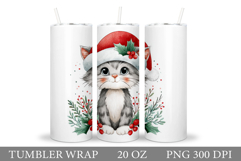 Christmas Cat Tumbler Design. Christmas Tumbler Sublimation Product Image 1