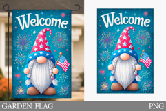 Patriotic Gnome Garden Flag. Patriotic Garden Flag Design Product Image 1