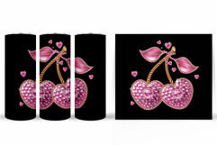 Heart Cherry Tumbler. Valentines Tumbler Sublimation Product Image 2