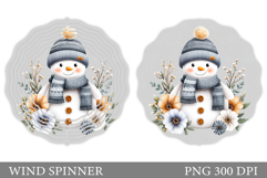 Cute Snowman Wind Spinner. Christmas Wind Spinner Design Product Image 1