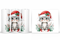 Christmas Cat Tumbler Design. Christmas Tumbler Sublimation Product Image 2