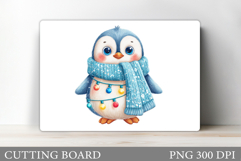 Cute Penguin Cutting Board. Christmas Cutting Board Design Product Image 1
