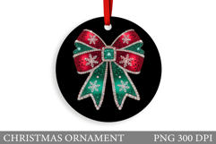 Bow Christmas Ornament. Christmas Ornament Sublimation Product Image 1