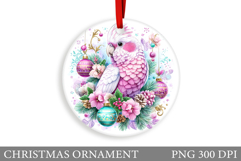 Cute Parrot Christmas Ornament. Christmas Sublimation Product Image 1
