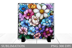 Wildflowers Slate Sublimation. Flowers Sublimation Product Image 1