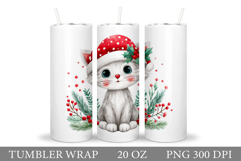 Christmas Cat Tumbler Design. Christmas Tumbler Sublimation Product Image 1