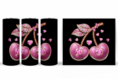 Heart Cherry Tumbler. Valentines Tumbler Sublimation Product Image 2