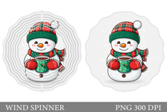 Cute Snowman Wind Spinner. Christmas Wind Spinner Design Product Image 1