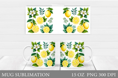 Lemons Mug Design. Summer Mug Sublimation Product Image 1