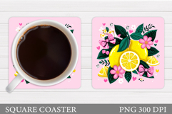 Lemons Coaster Design. Lemons Sublimation Product Image 1