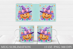 Halloween Pumpkin Mug Design. Halloween Mug Sublimation Product Image 1