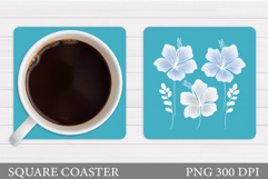 Flowers Coaster Design. Floral Coaster Sublimation Product Image 1