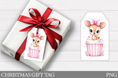 Christmas Deer Gift Tag . Christmas Gift Tag Design Product Image 1