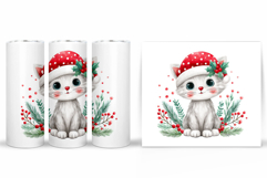Christmas Cat Tumbler Design. Christmas Tumbler Sublimation Product Image 2