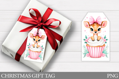 Christmas Deer Gift Tag . Christmas Gift Tag Design Product Image 1
