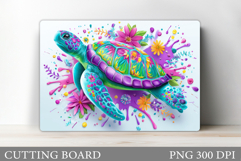 Sea Turtle Cutting Board. Turtle Cutting Board Sublimation Product Image 1