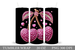 Heart Cherry Tumbler. Valentines Tumbler Sublimation Product Image 1