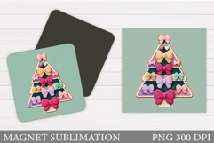 Christmas Tree Magnet Design. Christmas Magnet Sublimation Product Image 1