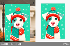 Christmas Dog Garden Flag. Christmas Garden Flag Design Product Image 1