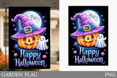 Halloween Pumpkin Garden Flag. Ghost Garden Flag Design Product Image 1