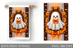 Cute Ghost Kitchen Towel. Cute Halloween Kitchen Towel Product Image 1