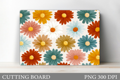 Daisy Flowers Cutting Board. Floral Kitchen Cutting Design Product Image 1