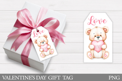 Valentines Bear Gift Tag. Valentine Gift Tag Printable Product Image 1